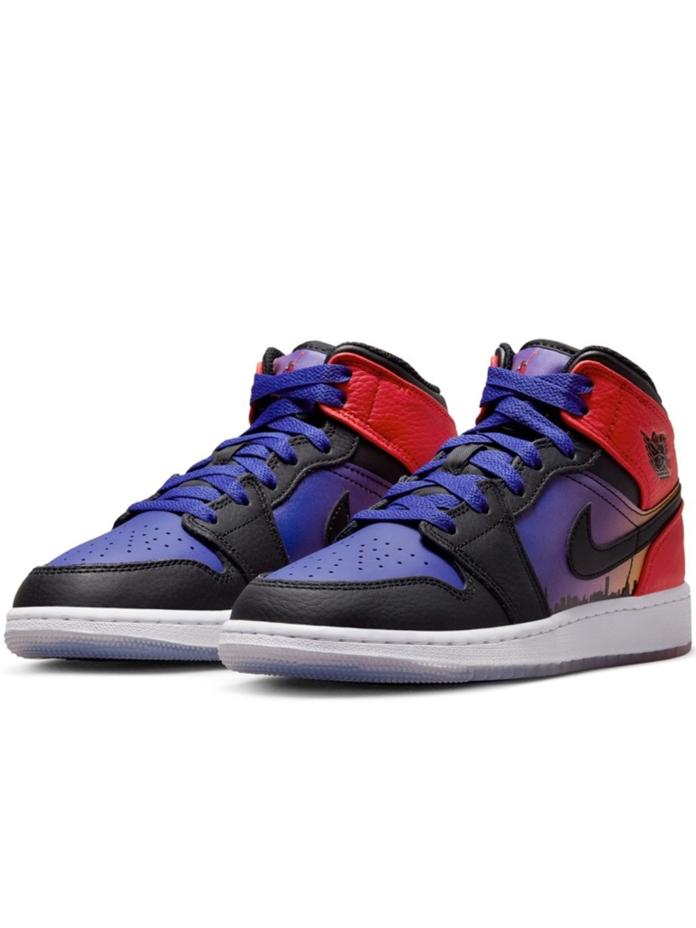 Kids Nike Air Jordan 1 Mid SS "Skyline" sneakers.